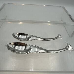 2 pc CATCH OF THE DAY Fish RICCI Argentieri Stainless Spoons MCM